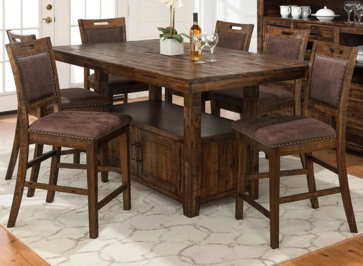 Cannon Valley 7-pc. Counter-Height Dining Set in Brown / Distressed Medium Brown by Jofran