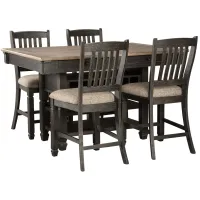 Vail 5-pc. Counter-Height Dining Set in Black/Gray by Ashley Furniture