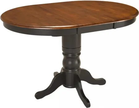 Kenton Adjustable-Height Dining Table w/ Leaf in Ebony/Dark Walnut by Bellanest