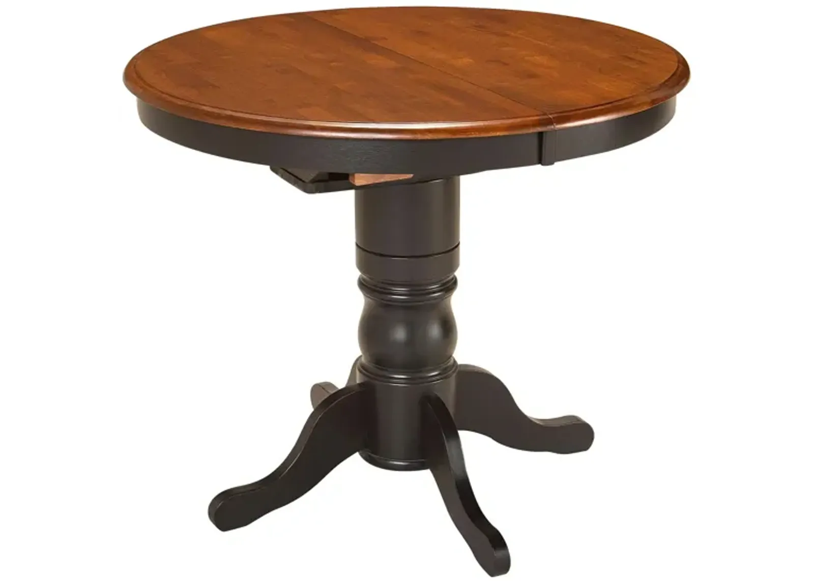 Kenton Adjustable-Height Dining Table w/ Leaf in Ebony/Dark Walnut by Bellanest