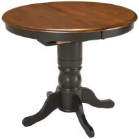 Kenton Adjustable-Height Dining Table w/ Leaf in Ebony/Dark Walnut by Bellanest