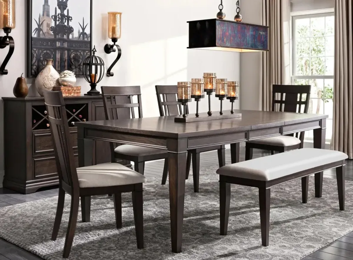 Sheffield 6-pc. Dining Set in Dark Oak / Light Brown by Homelegance