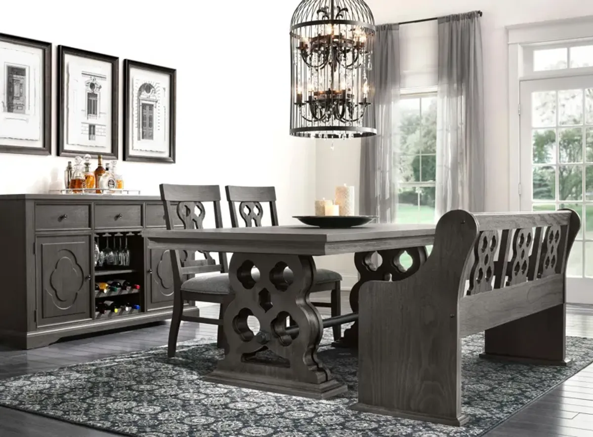 Belmore 4-pc. Dining Set W/Bench in Gray / Espresso by Homelegance