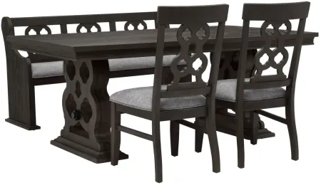 Belmore 4-pc. Dining Set w/Bench in Gray / Espresso by Homelegance