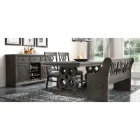 Belmore 4-pc. Dining Set w/Bench in Gray / Espresso by Homelegance