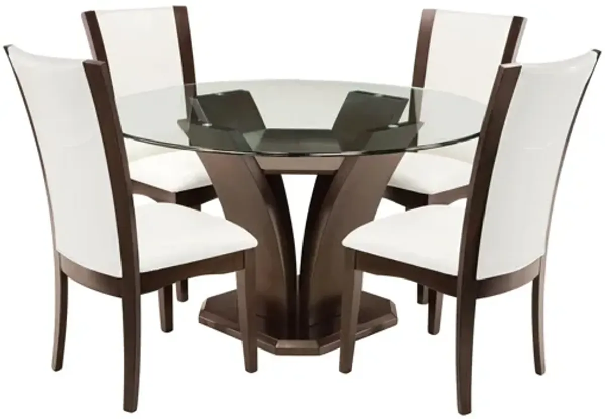 Venice 5-pc 54" Glass Dining Set