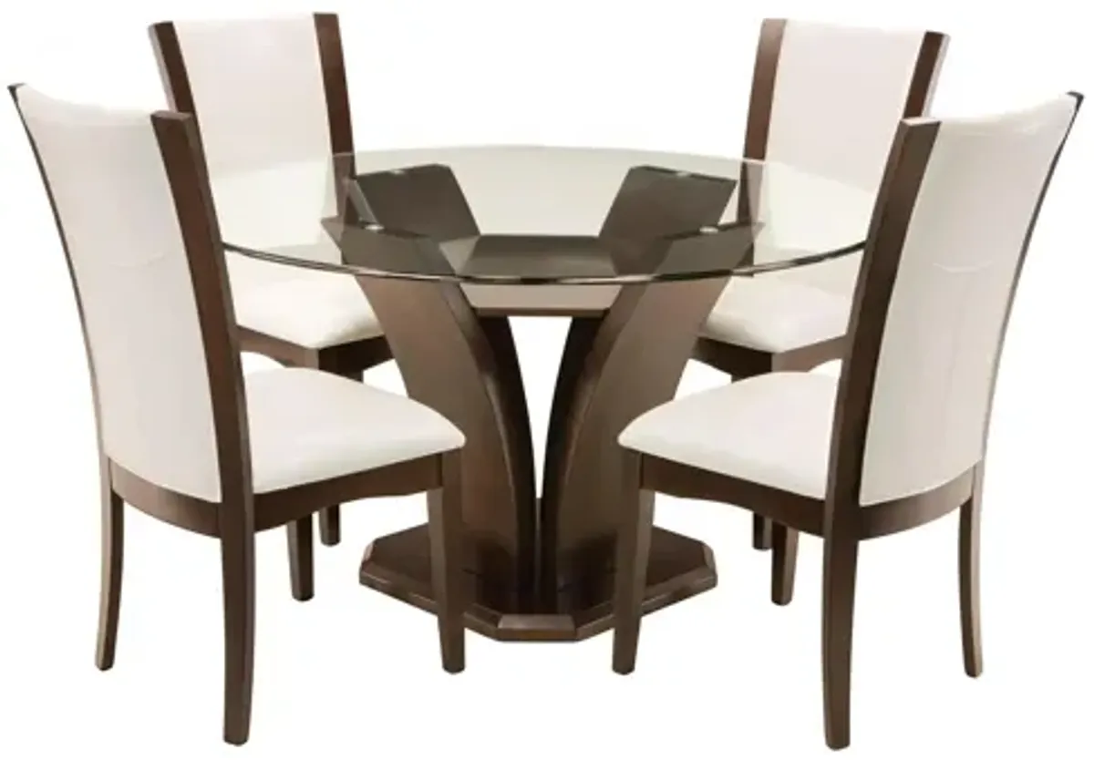 Venice 5-pc 54" Glass Dining Set