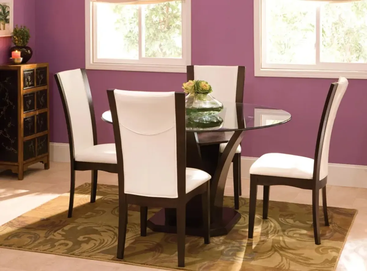 Venice 5-pc 54" Glass Dining Set