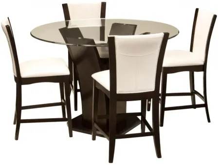 Venice 5-pc 54" Glass Counter-Height Dining Set in Coconut by Homelegance