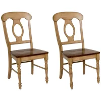 Brook Dining Chair: Set of 2 in Wheat and Pecan by Sunset Trading