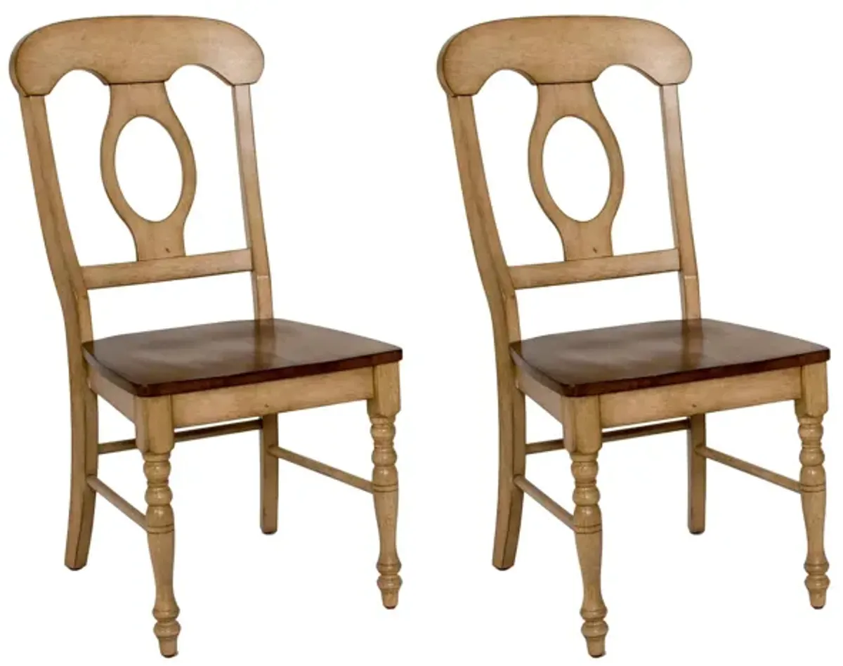 Brook Dining Chair: Set of 2 in Wheat and Pecan by Sunset Trading