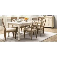 Aberdeen 7-pc. Dining Set in Beige / Weathered White / Weathered Drif by Riverside Furniture