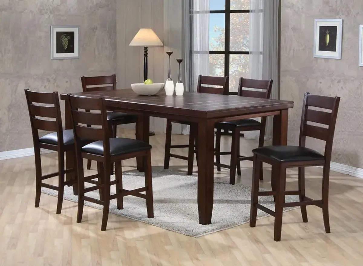 Bardstown 7-pc. Counter-Height Dining Set in Oak / Espresso by Crown Mark