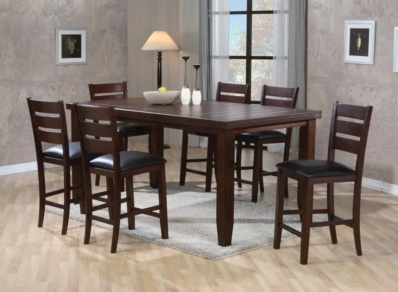 Bardstown 7-pc. Counter-Height Dining Set in Oak / Espresso by Crown Mark