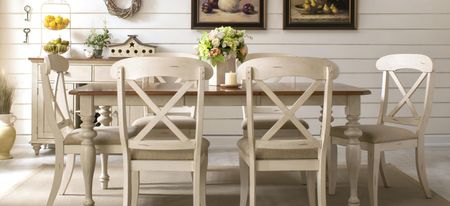 Sagamore 7-pc. Dining Set in Bisque / Natural Pine by Liberty Furniture