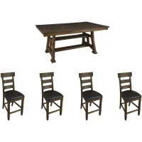 Ozark 5-pc. Counter-Height Dining Set in Warm Pecan by A-America