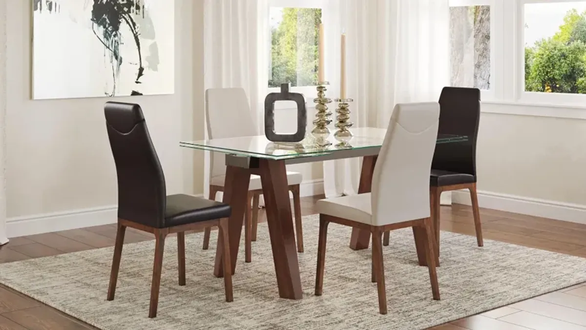 Sombra 5-pc. Dining Set (2 Black/2 White Chairs)