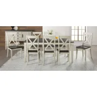 Huron 9-pc. Rectangular X-Back Dining Set in Chalk-Cocoa Bean by A-America