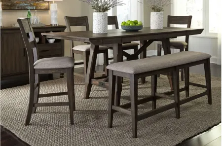 Double Bridge 6-pc. Counter Height Dining Set in Dark Brown by Liberty Furniture