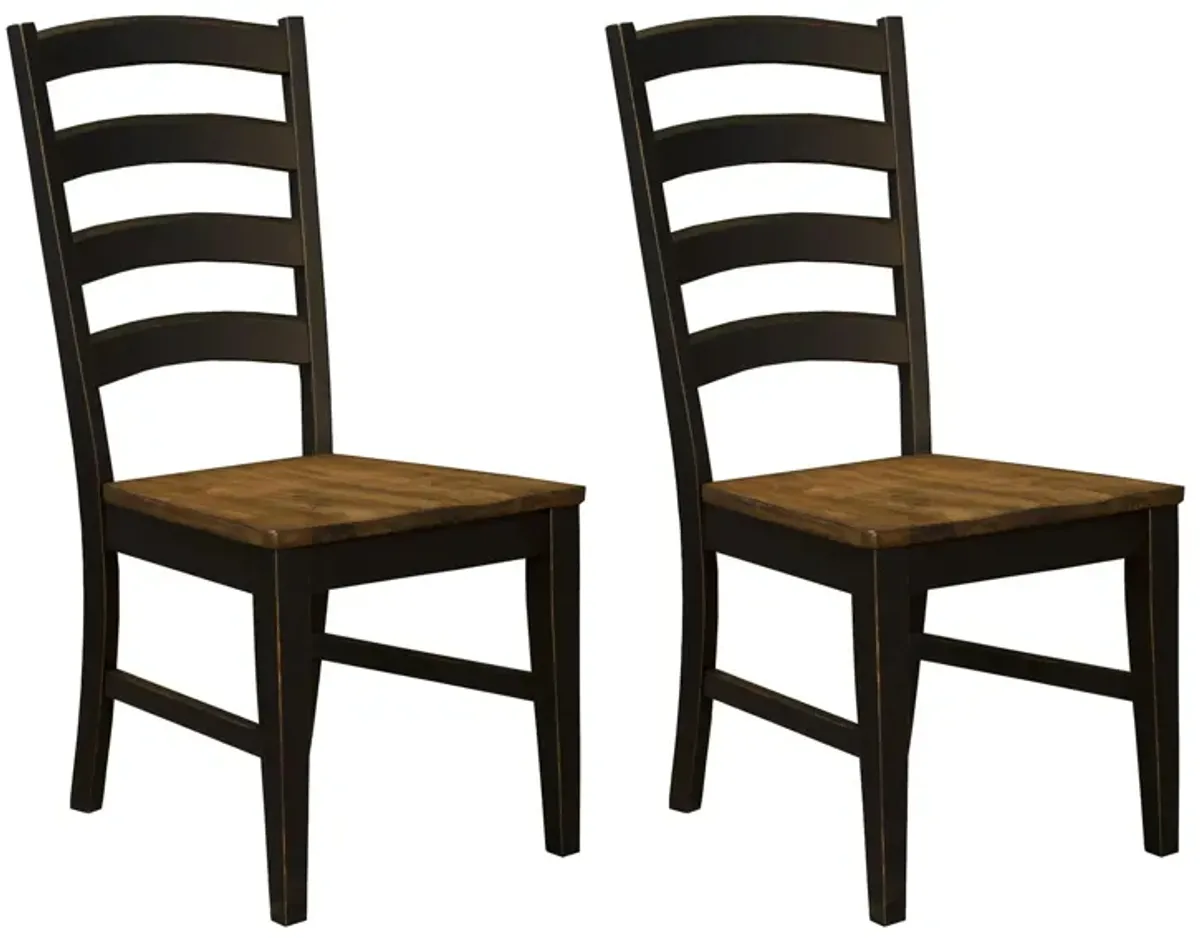 Stone Creek Dining Chairs - Set of 2 in Chickory/Black by A-America