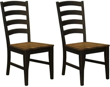 Stone Creek Dining Chairs - Set of 2 in Chickory/Black by A-America