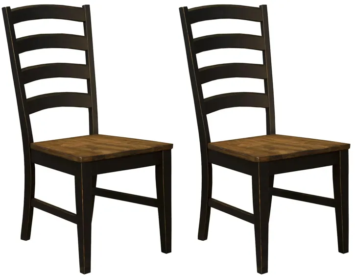 Stone Creek Dining Chairs - Set of 2 in Chickory/Black by A-America