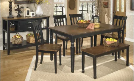 Owingsville 6-pc. Dining Set in Black/Brown by Ashley Furniture