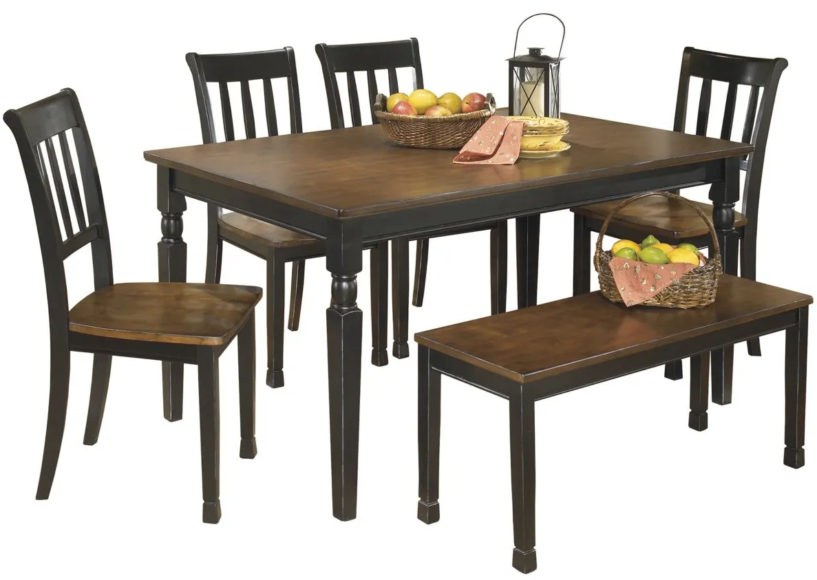 Owingsville 6-pc. Dining Set in Black/Brown by Ashley Furniture