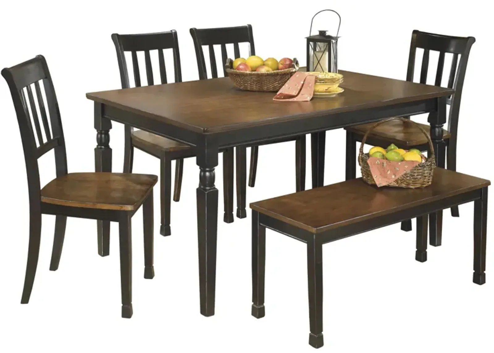 Owingsville 6-pc. Dining Set in Black/Brown by Ashley Furniture