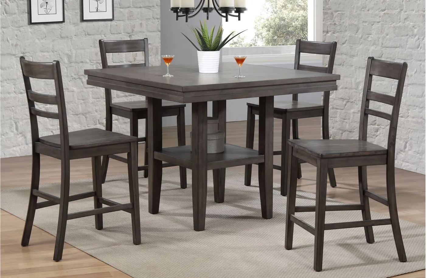 Eastlane 5-pc. Counter Height Dining Set in Weathered Gray by Sunset Trading