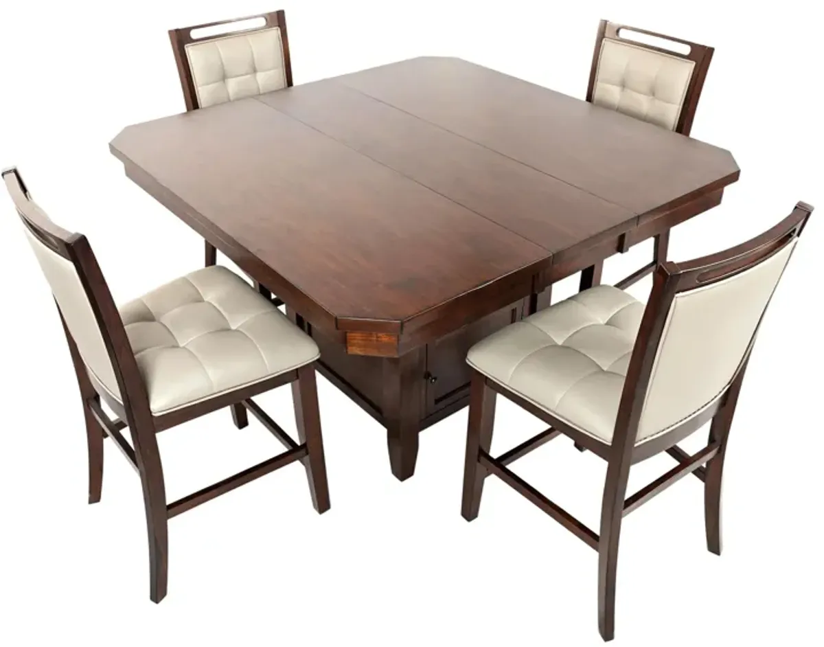 Manchester 5-pc. Counter-Height Dining Set in Warm Brown by Jofran