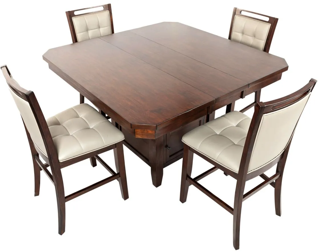 Manchester 5-pc. Counter-Height Dining Set in Warm Brown by Jofran
