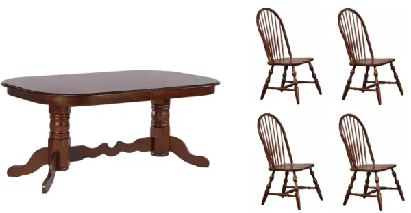 Fenway 5-pc. Dining Set w/ Pedestal Table