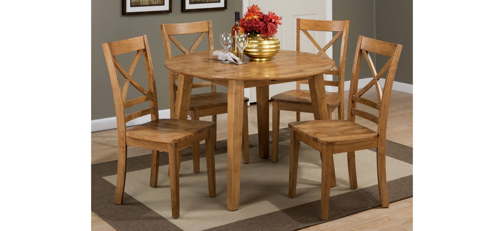 Simplicity 5-pc. X-Back Dining Set in Honey by Jofran