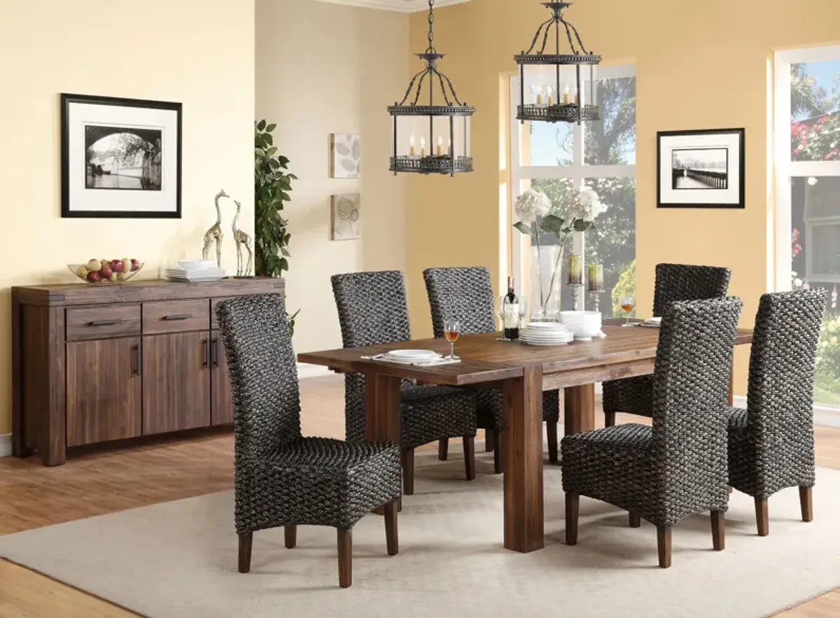 Middlefield 7-pc. Dining Set w/ Woven Chairs in Brick Brown by Bellanest