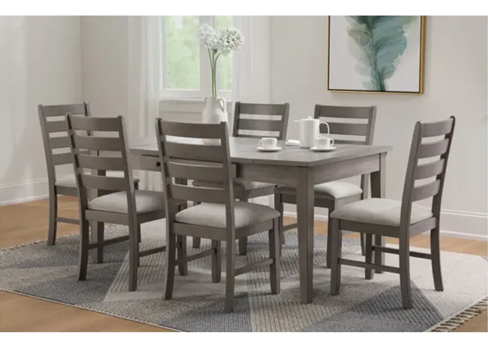 Taryn 7-pc. Dining Set in Light Gray by Davis Intl.