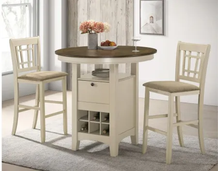 Mission Casuals Pub Table in Rustic White & French Oak by Intercon