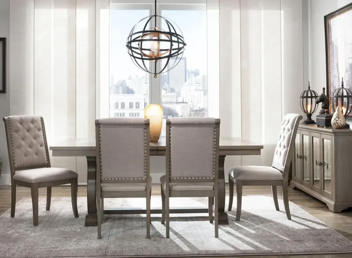 Lorient 7-pc. Dining Set in Gray Cashmere by Homelegance