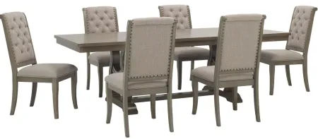 Lorient 7-pc Dining Set in Gray Cashmere by Homelegance