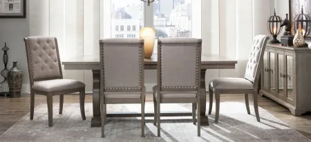 Lorient 7-pc Dining Set in Gray Cashmere by Homelegance