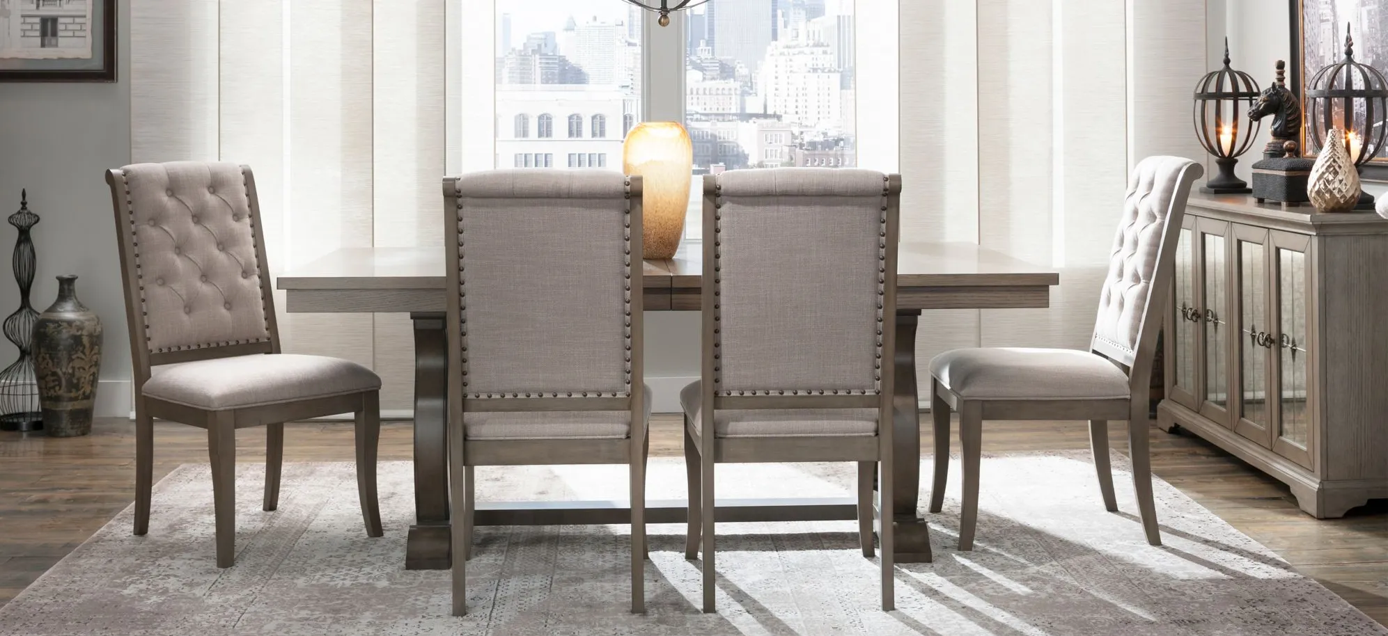 Lorient 7-pc. Dining Set in Light Brown by Homelegance