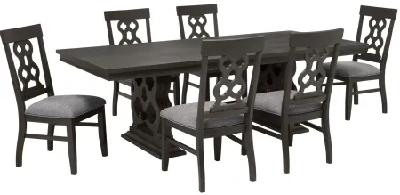 Belmore 7-pc. Dining Set in Gray / Espresso by Homelegance