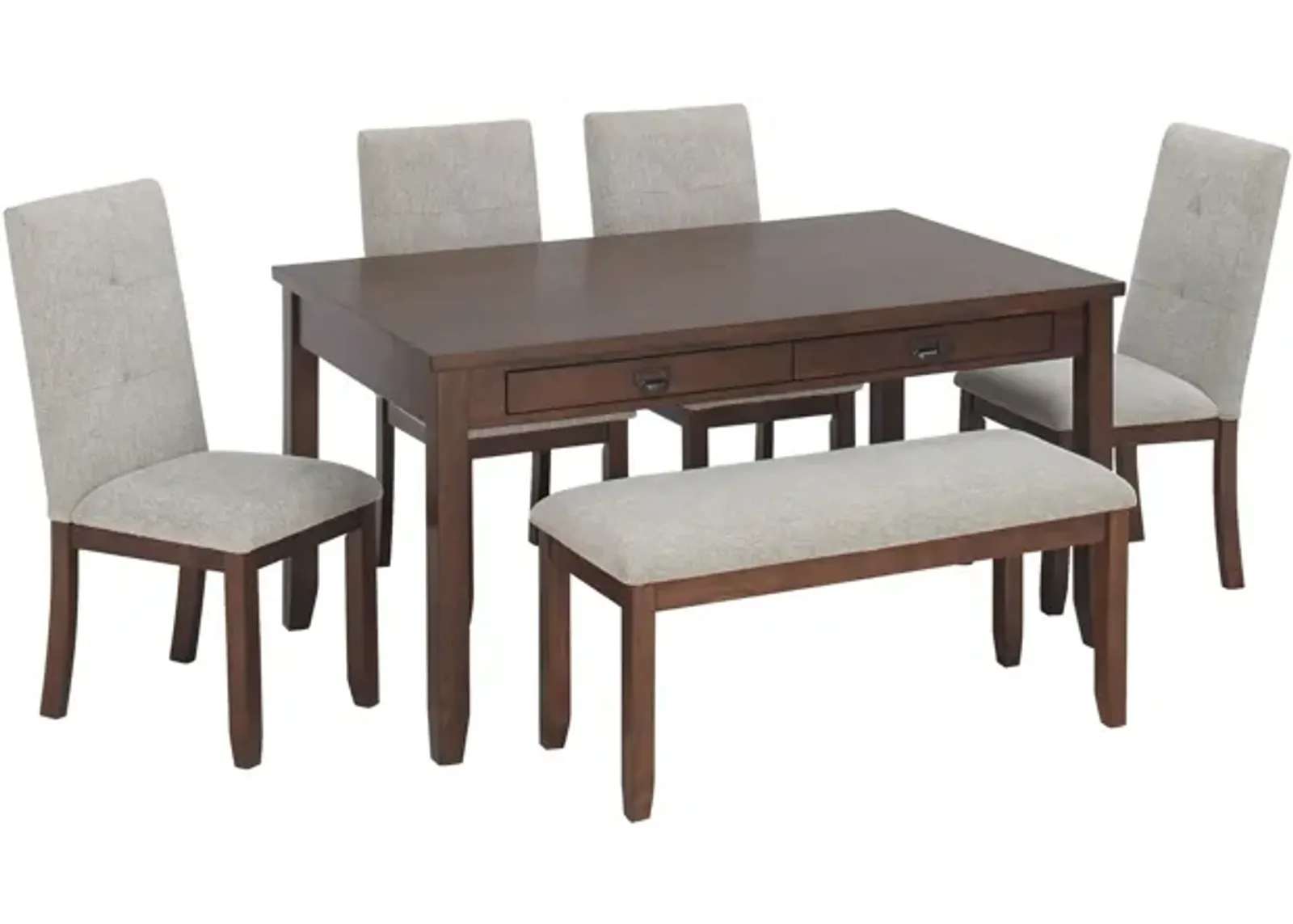 Saunders 6-pc.Dining Set With Bench in Cherry by Bellanest