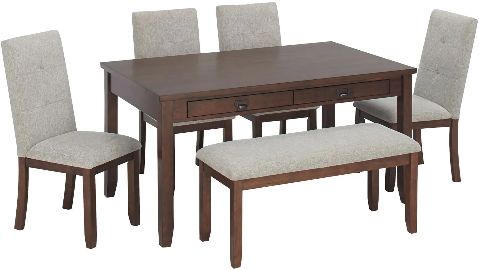 Saunders 6-pcDining Set With Bench in Cherry by Bellanest