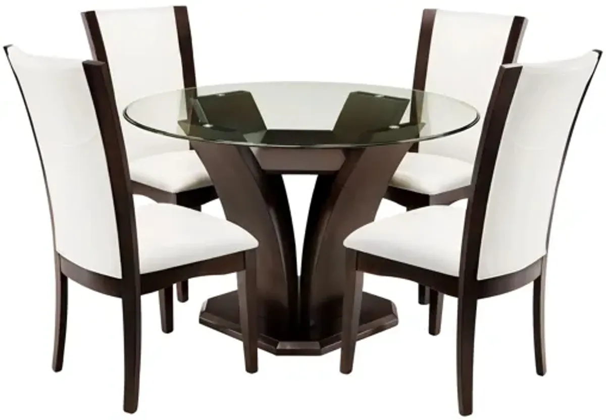 Venice 5-pc 48" Glass Dining Set