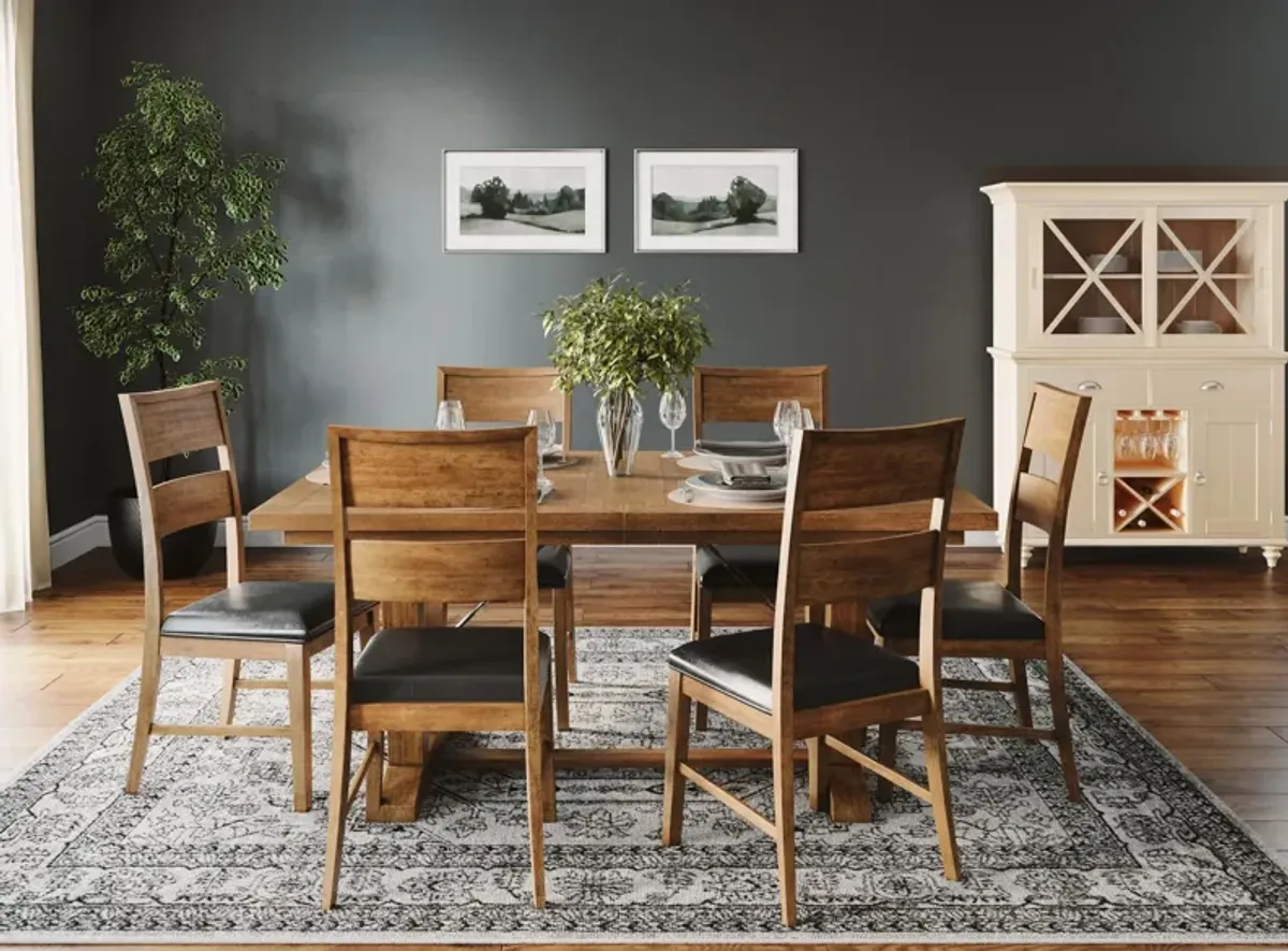 Fenwick 7-pc. Dining Set in Medium Brown / Dark Brown by Bellanest