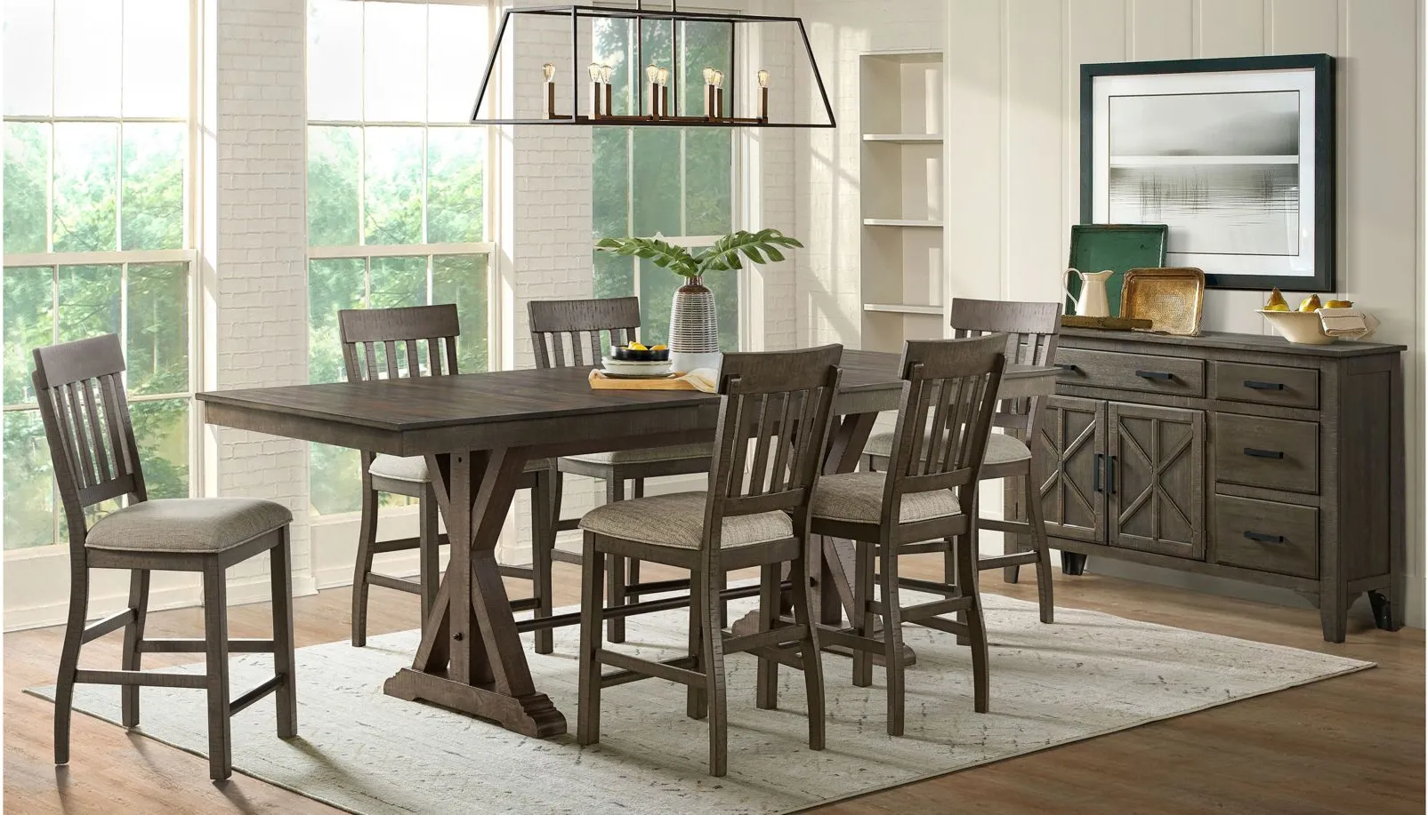 Sullivan Gathering Table in Brushed Charcoal by Intercon