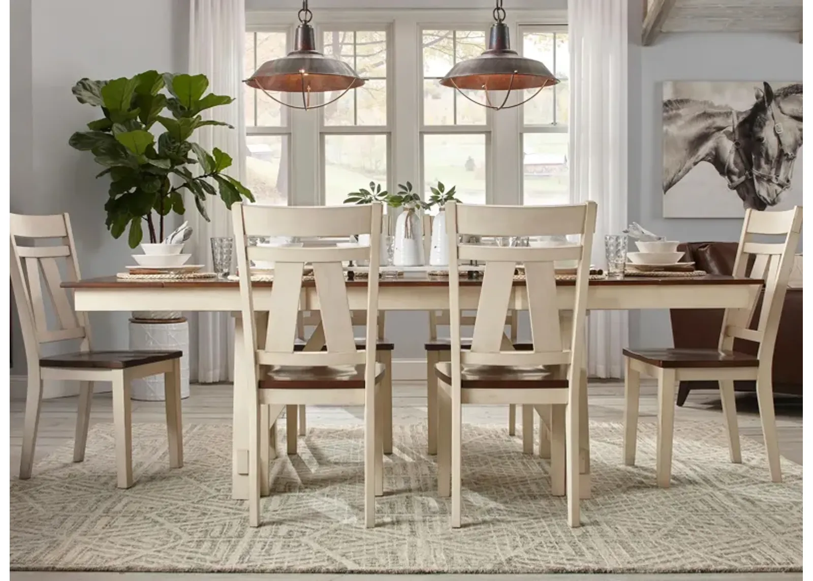 Vista Bay 7-pc. Dining Set in WHITE/CHERRY by Davis Intl.