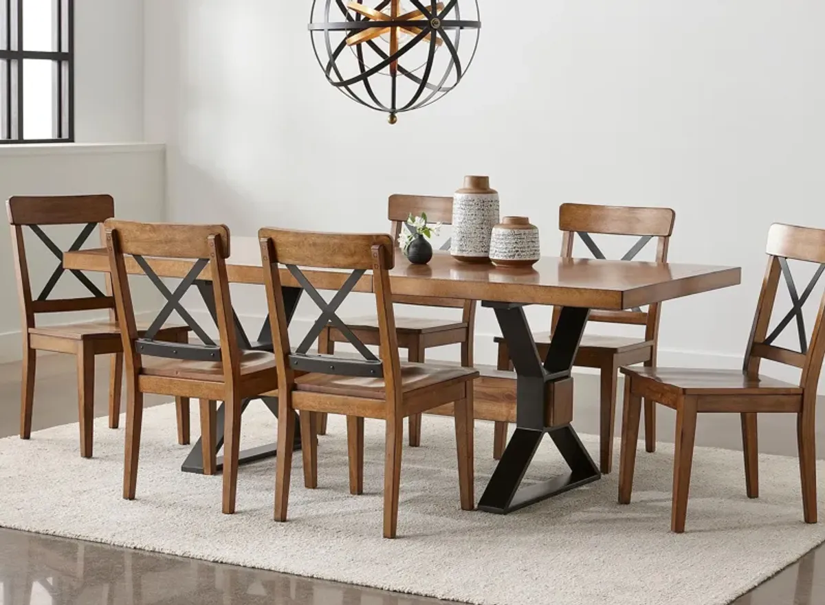 Bay Ridge 7-pc. Dining Set in Oak Light by Davis Intl.