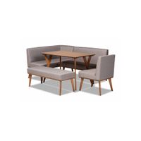 Fulham 5-Piece Nook Dining Set in Gray/walnut brown by Wholesale Interiors